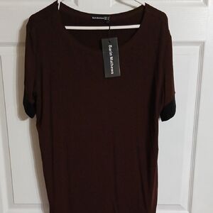 Women's Brown Short Sleeve Top